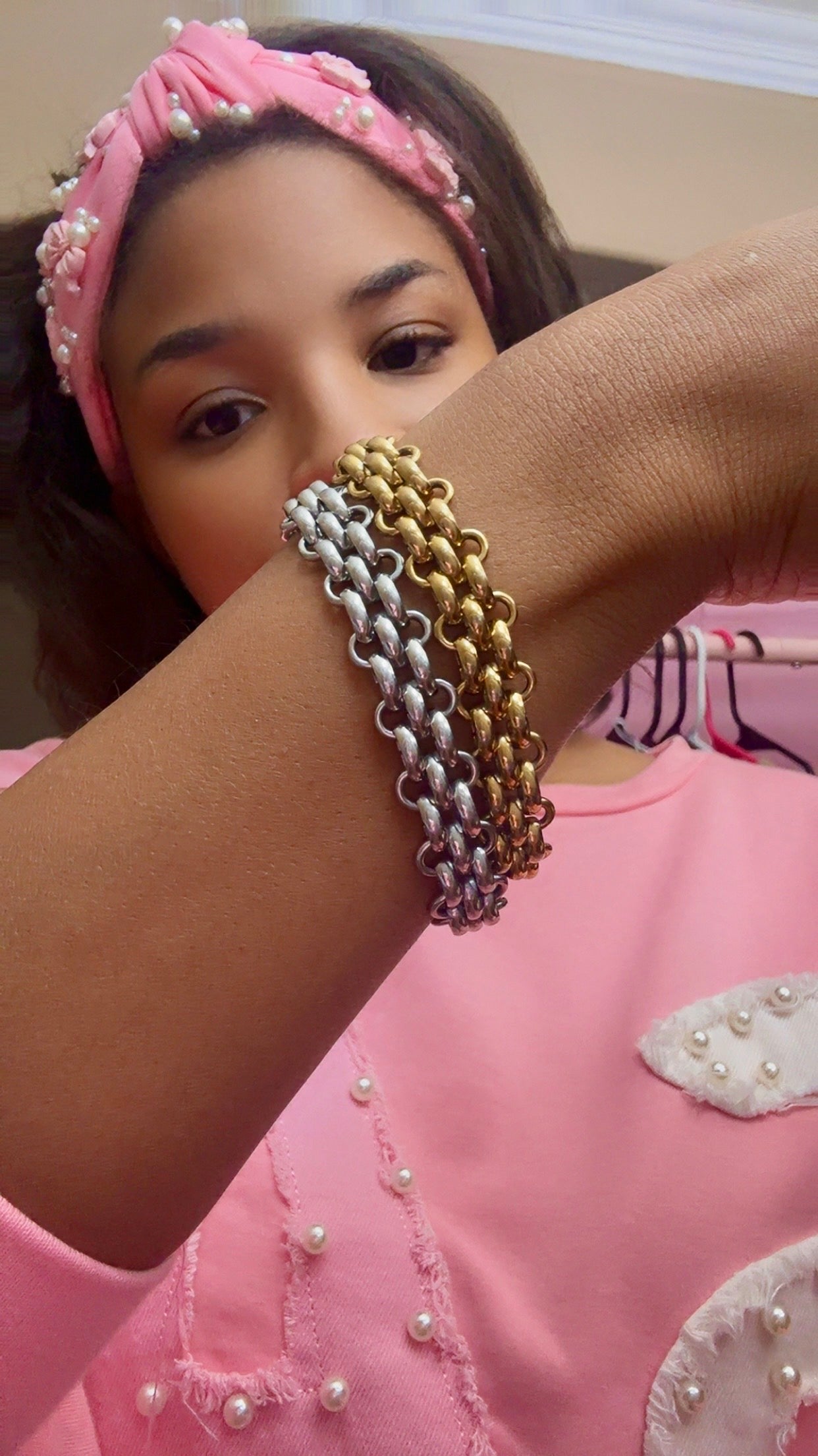 Gold & Silver Cuban Chain Bracelet
