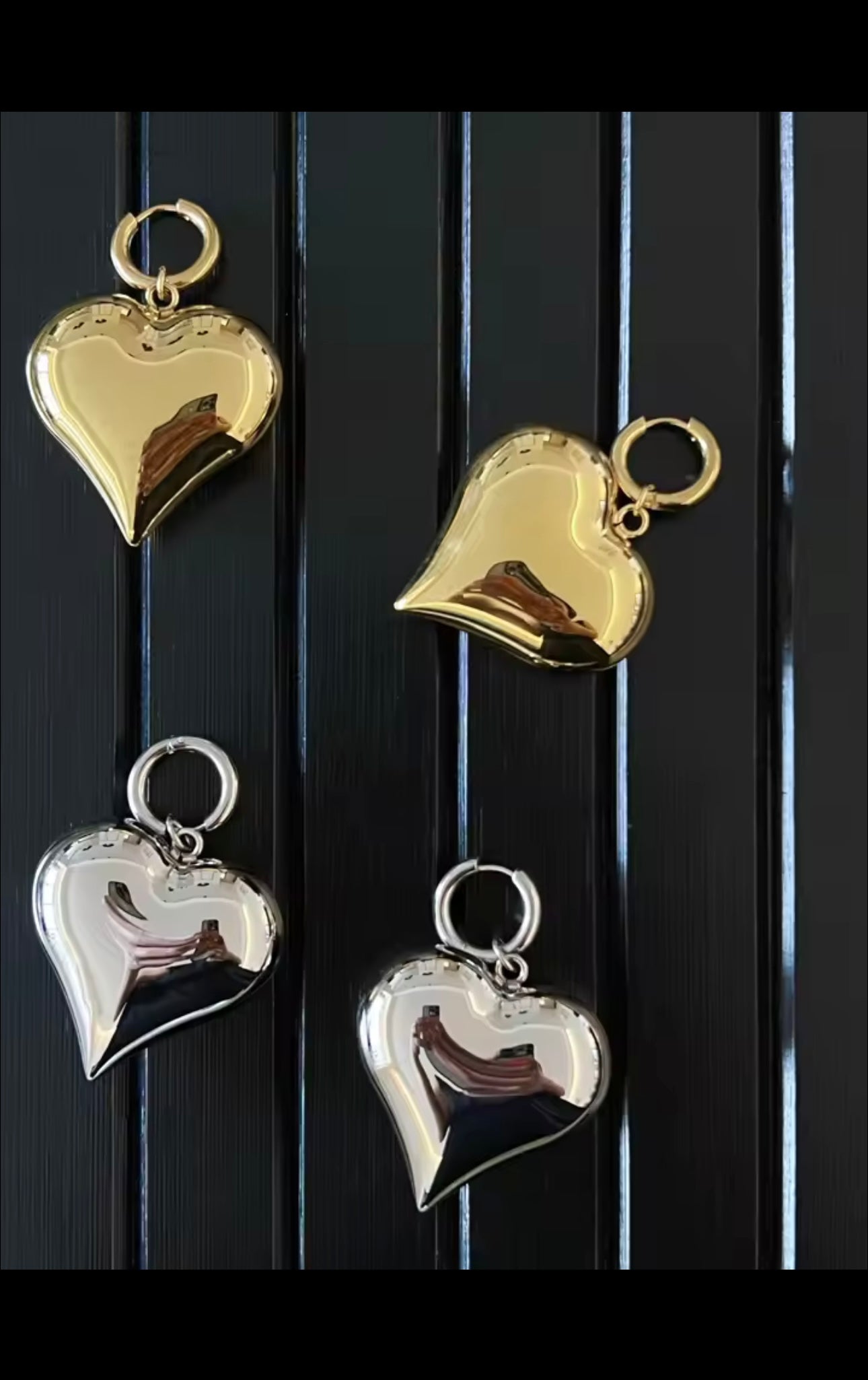 Gold & Silver Bubble Heart Earrings