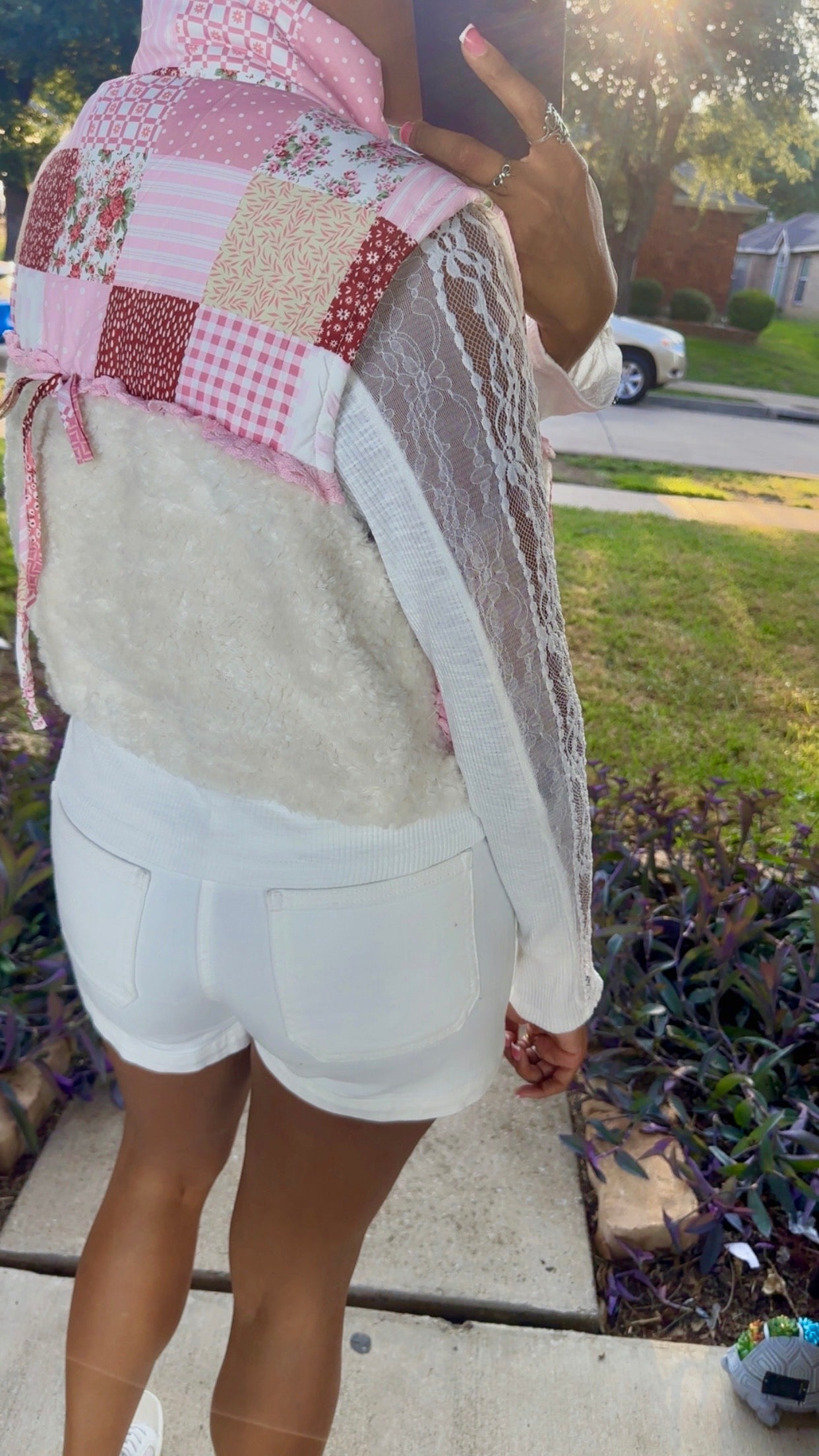 Shabby Chic Floral Patchwork Cozy Girl Vest