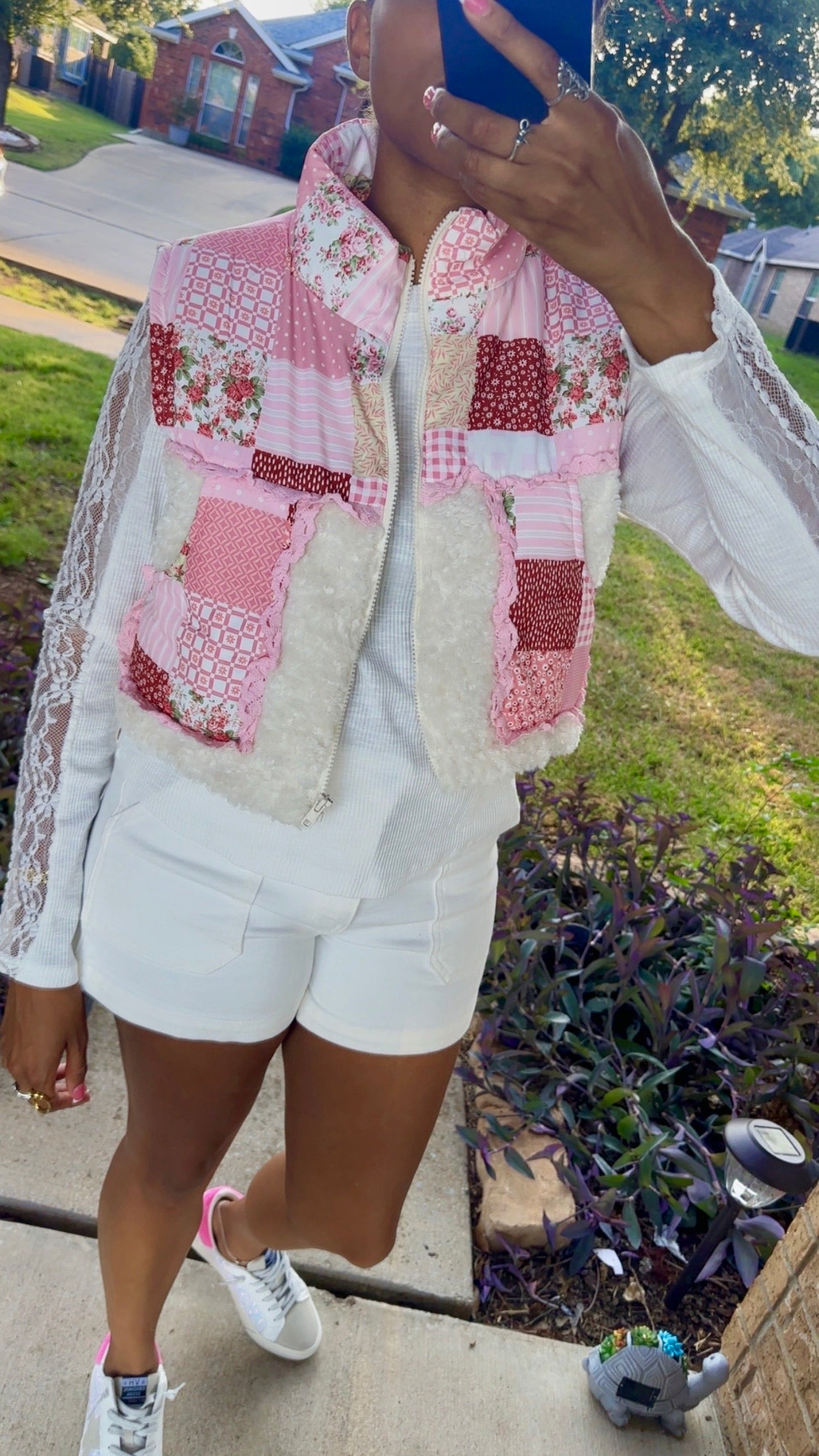 Shabby Chic Floral Patchwork Cozy Girl Vest