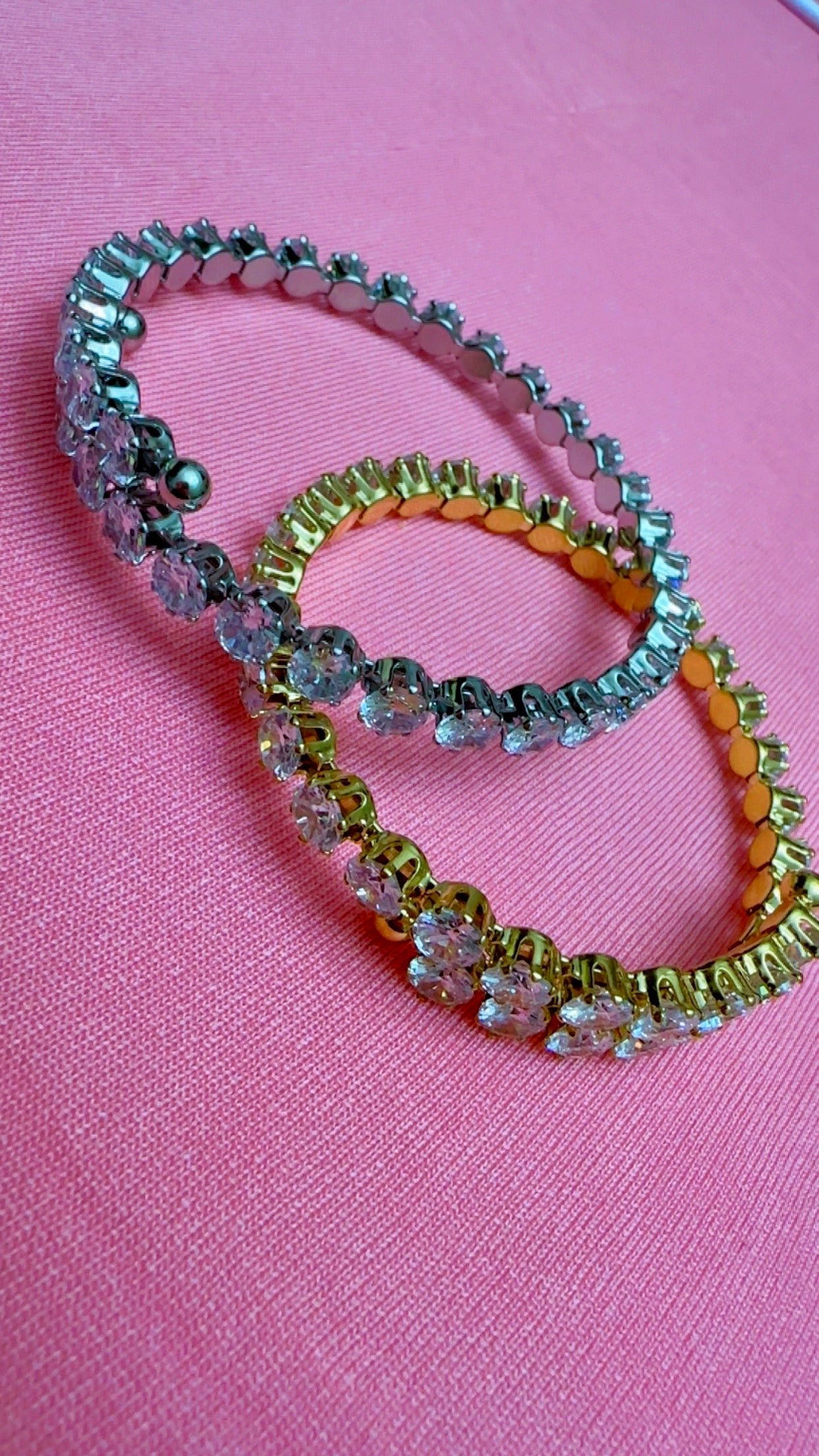 Gold & Silver Crystal Glow Tennis Bracelet