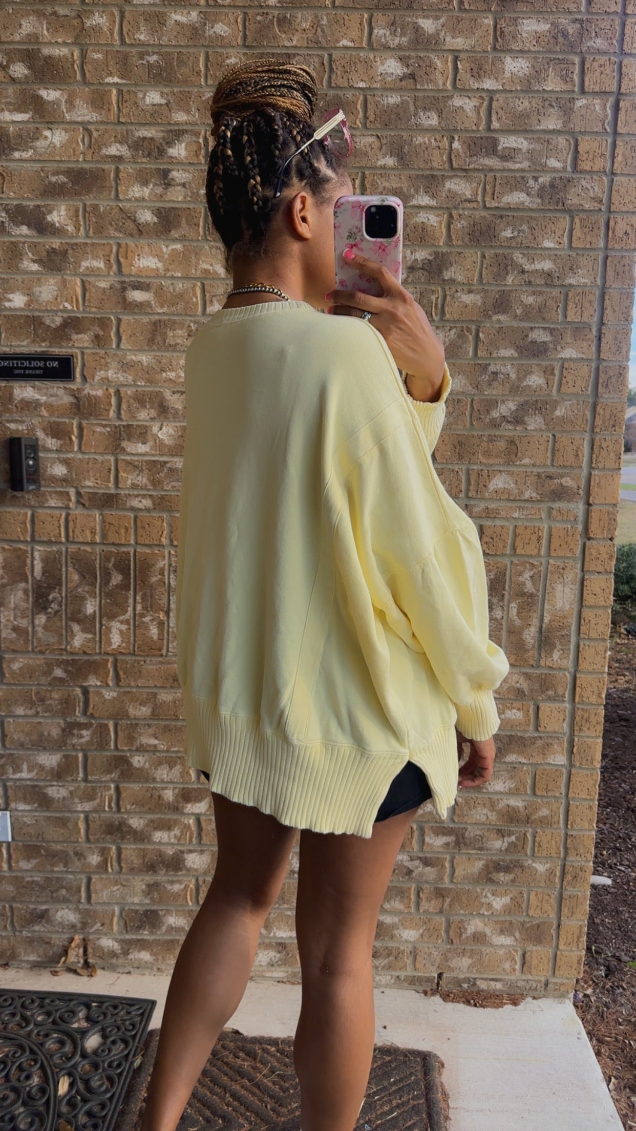 Yellow Mineral Washed Hi-low Oversized French Terry Sweatshirt