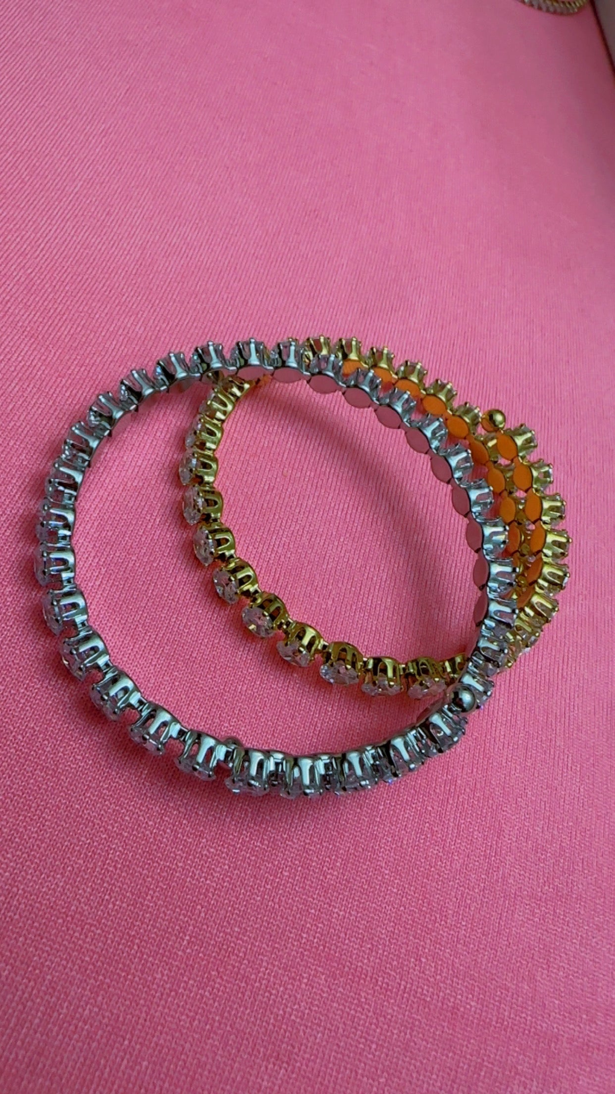 Gold & Silver Crystal Glow Tennis Bracelet