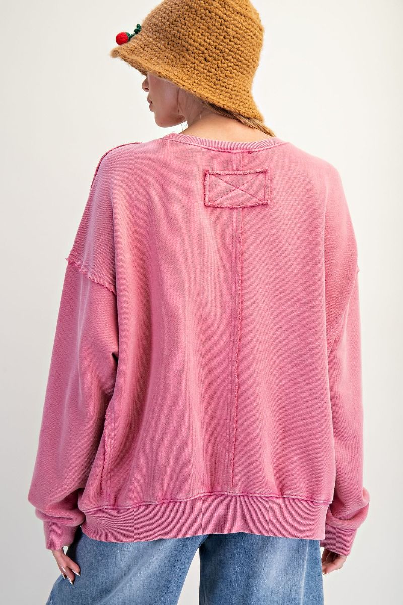 Fresh Pick Fruit Patch Pullover Top Strawberry Patchwork Sweatshirt