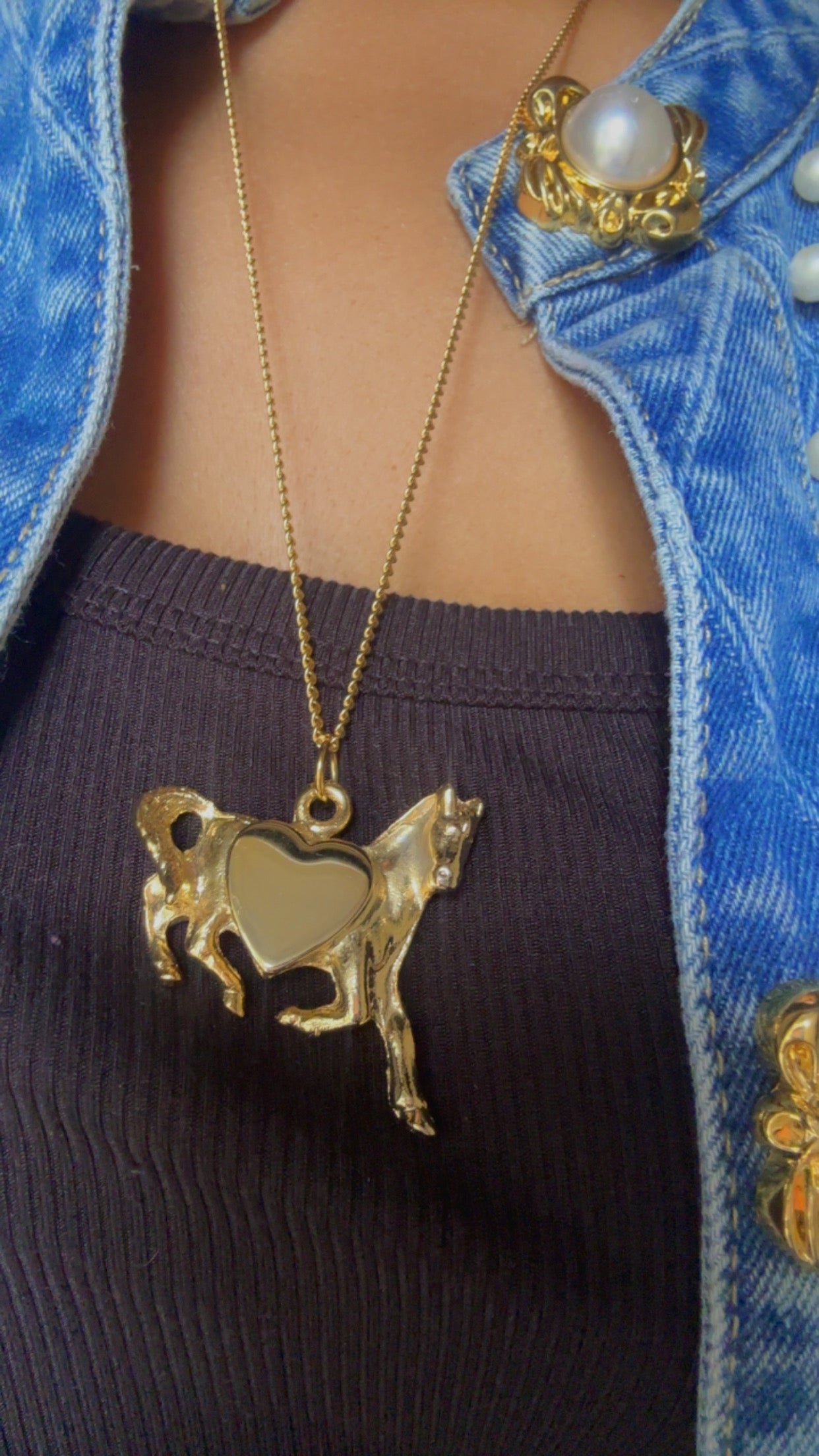 Gold Engrave-able Horse Necklace
