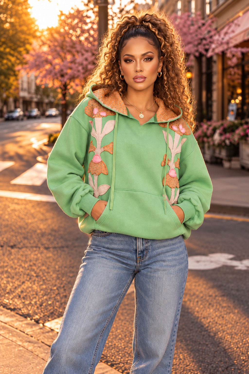 Mint Blossom Hoodie