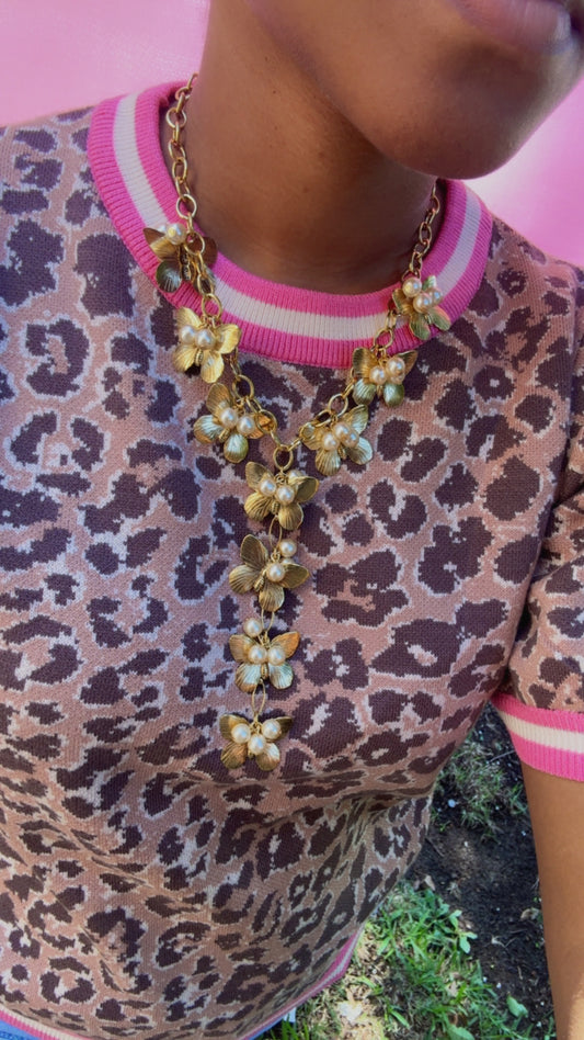 Butterfly & Pearl Necklace