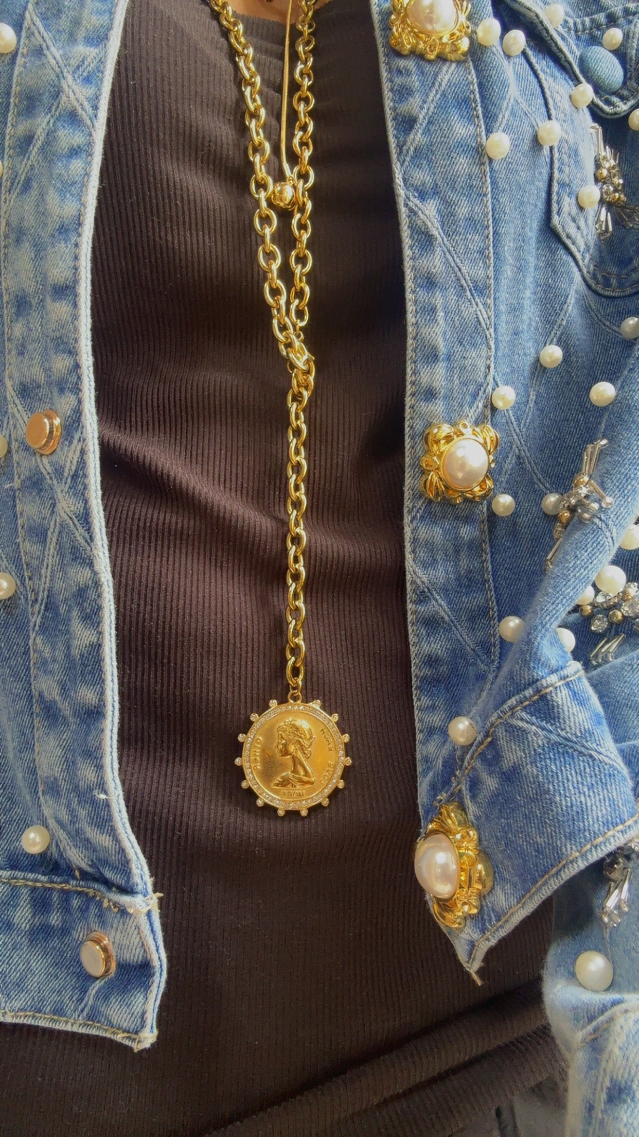 Gold XL Gold Coin Necklace