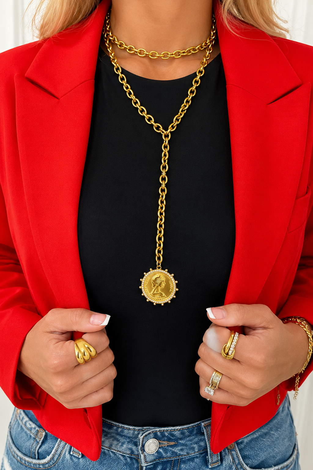 Royal Coin Wraparound Necklace