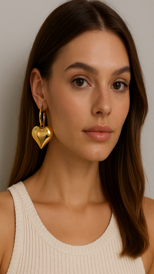 Gold & Silver Bubble Heart Earrings